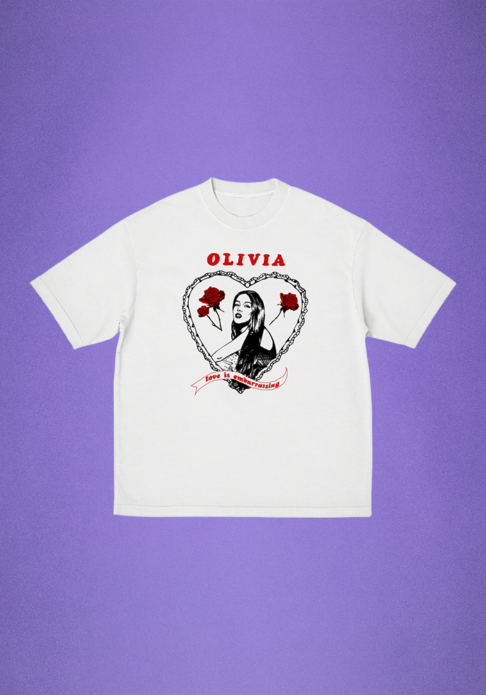 love is embarrassing t-shirt - Olivia Rodrigo Official Store