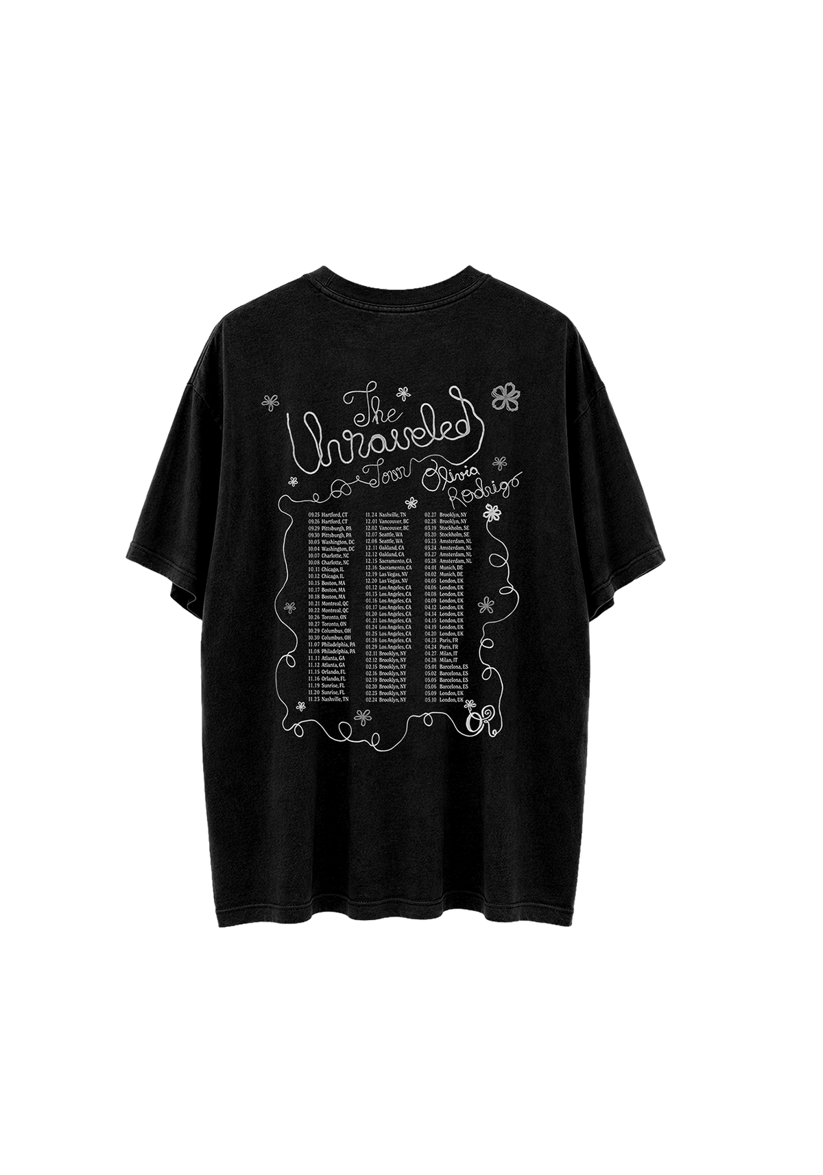 unraveled dandelion tour t-shirt