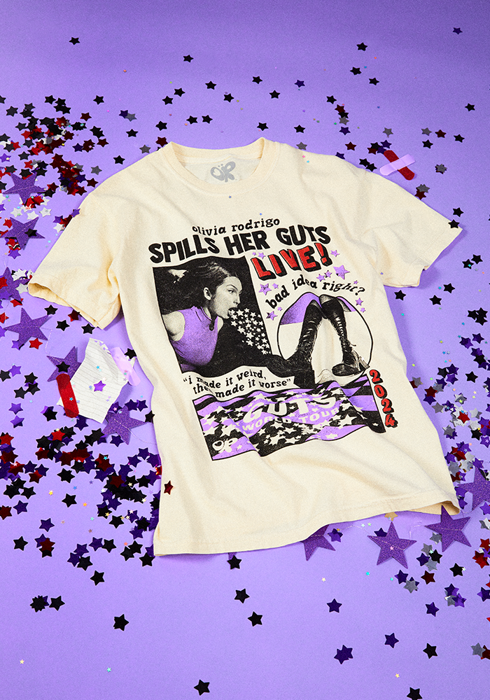 OR spills her GUTS live t-shirt in ivory