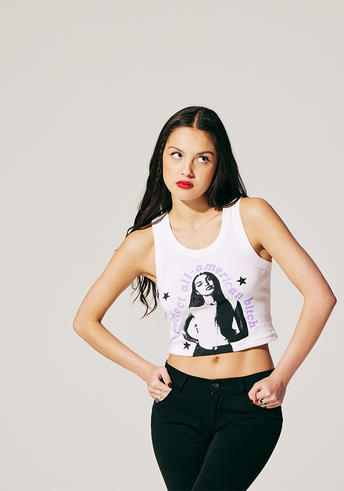 perfect all-american bitch crop tank in white