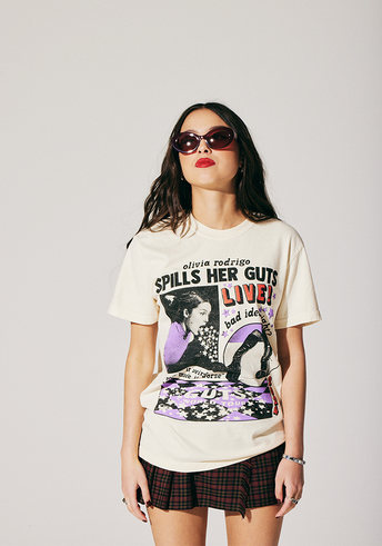 OR spills her GUTS live t-shirt in ivory