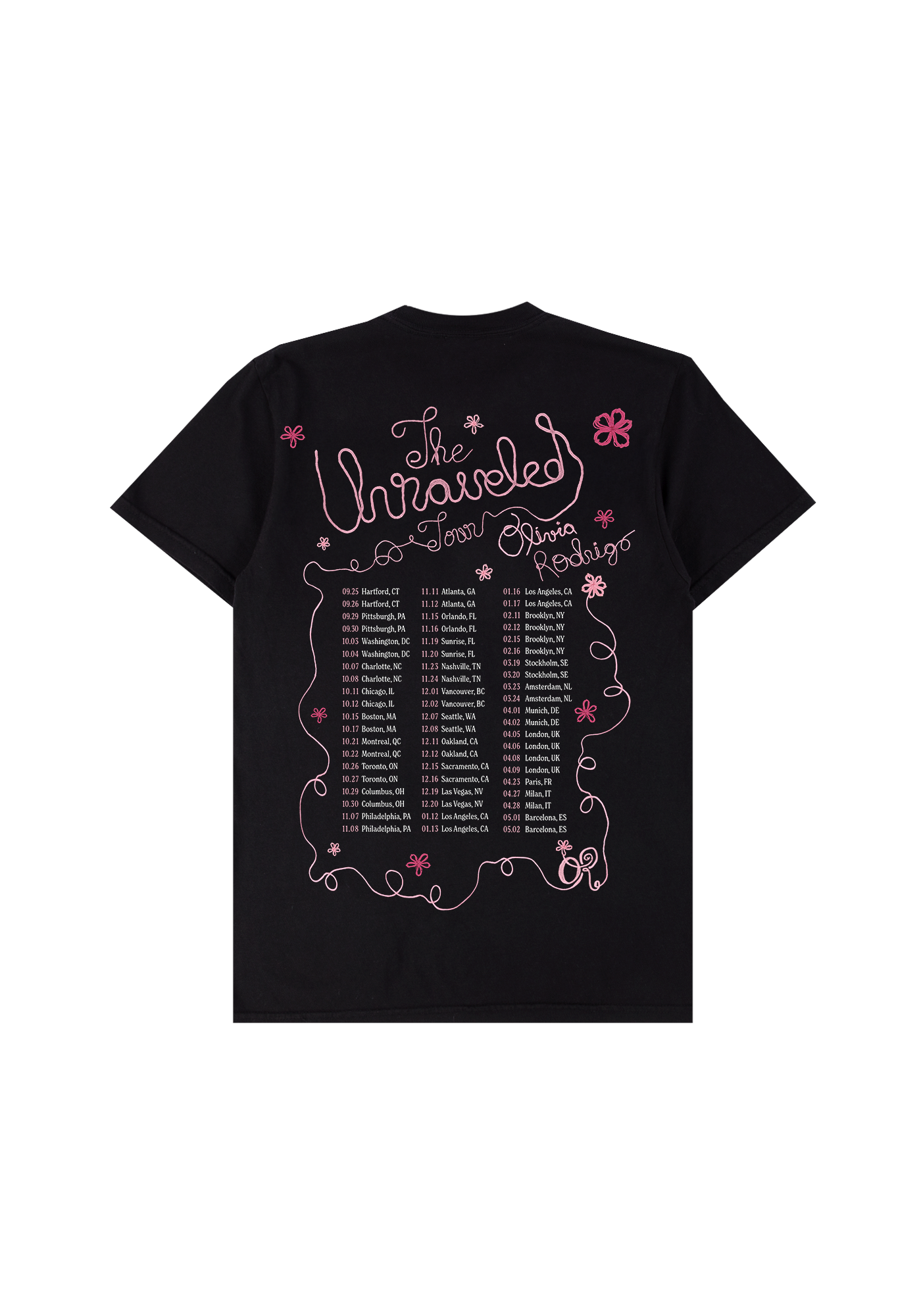 the unraveled tour t-shirt