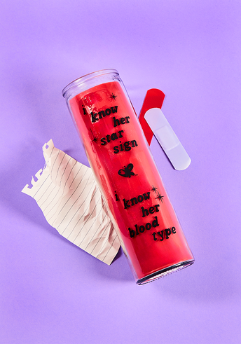 i know her star sign prayer candle