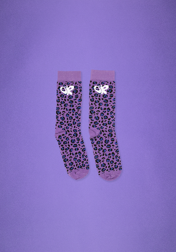 purple leopard socks