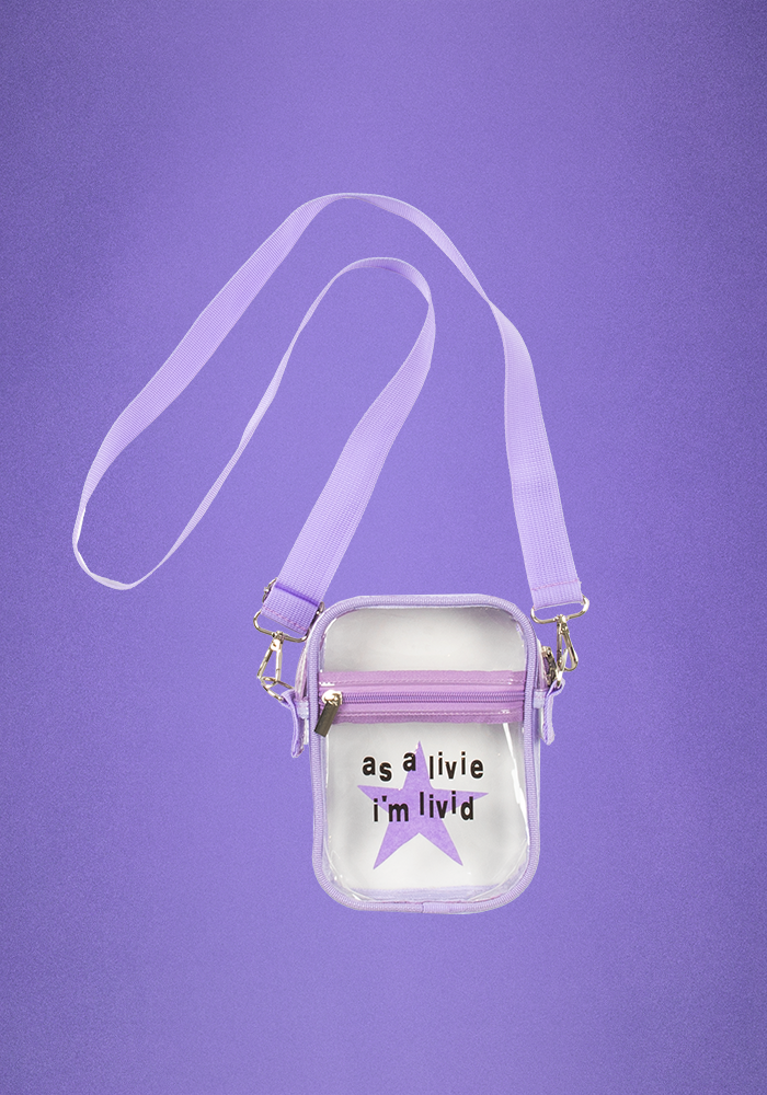 as a livie i'm livid clear crossbody bag