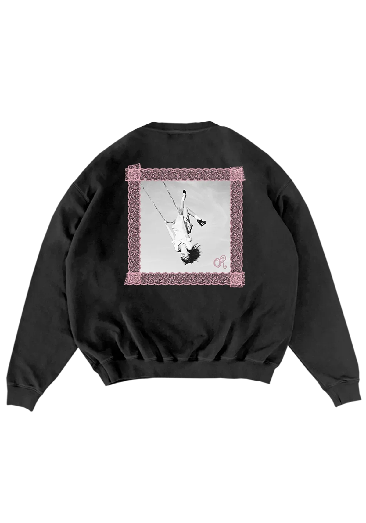 lace album cover embroidered crewneck