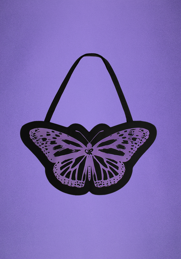 butterfly tote in black