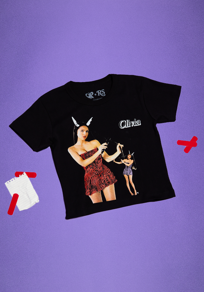 olivia rodrigo x rolling stone crop t-shirt