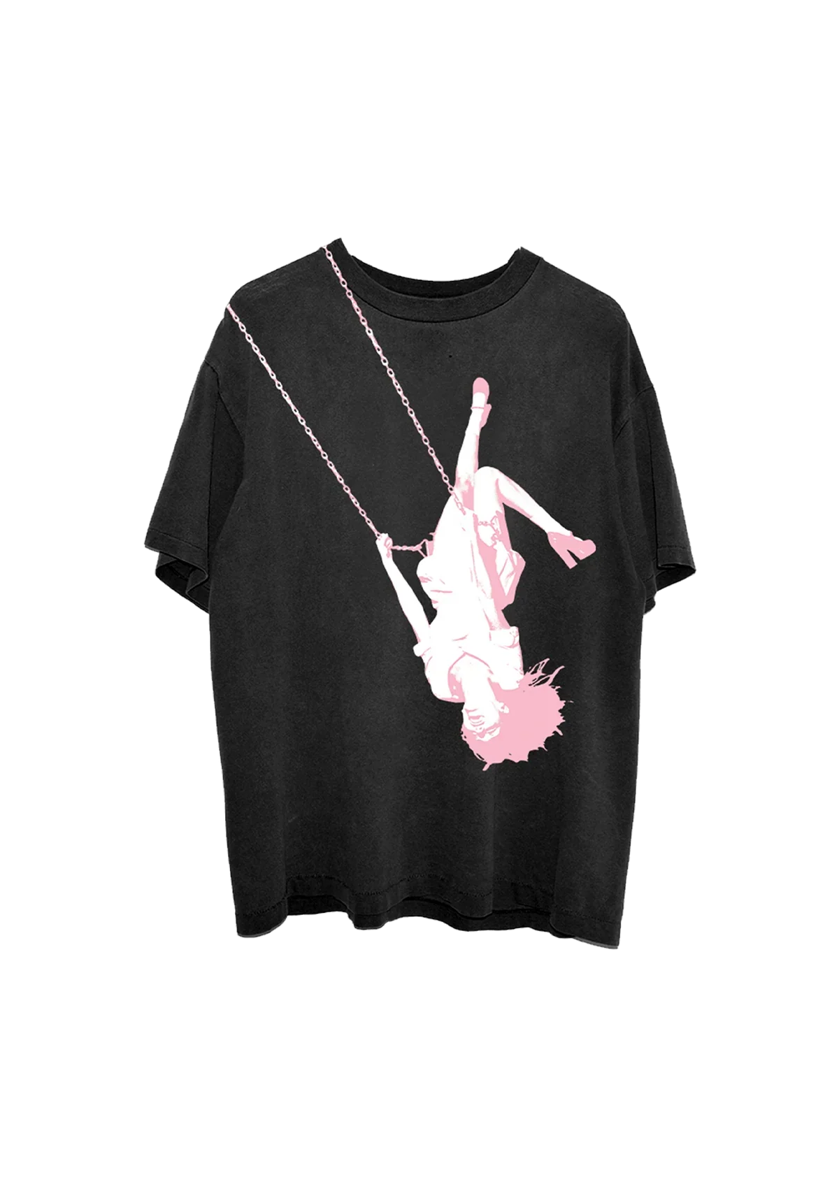 swing embroidered oversized black t-shirt